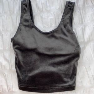 Grey velvet tank top